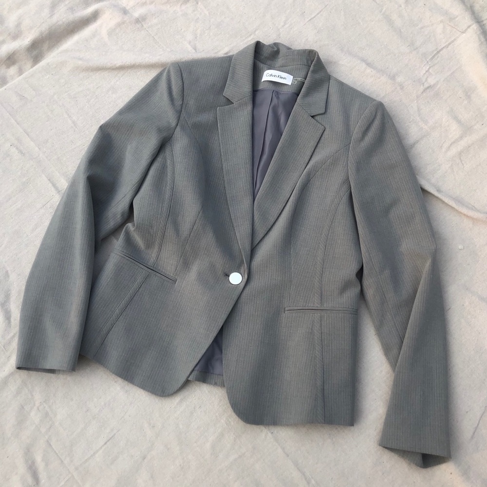 grey calvin klein blazer